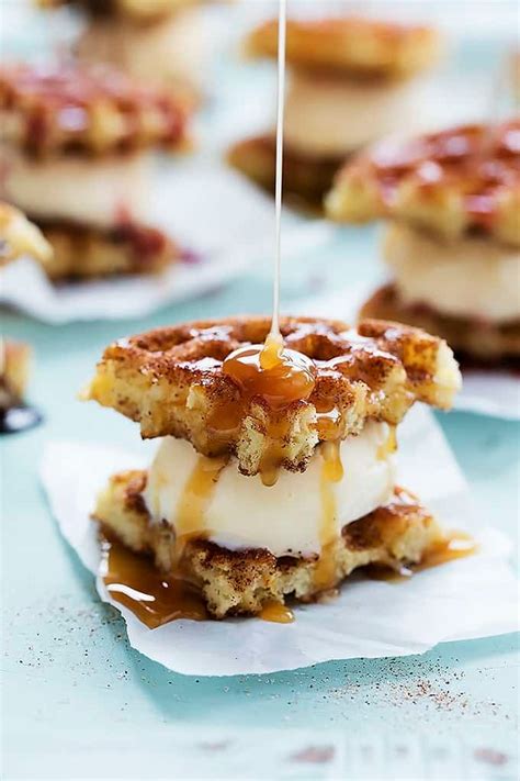 Snickerdoodle Waffle Ice Cream Sandwiches | Creme De La Crumb