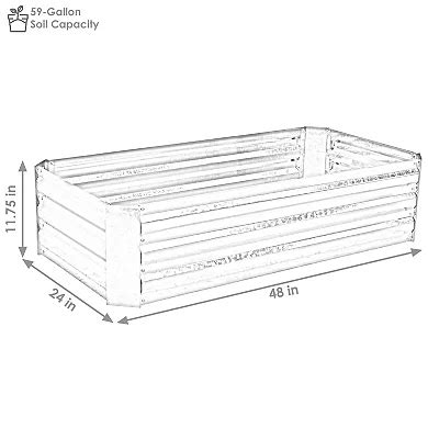 2 Galvanized Steel Raised Beds - 48-Inch Rectangle - Silver