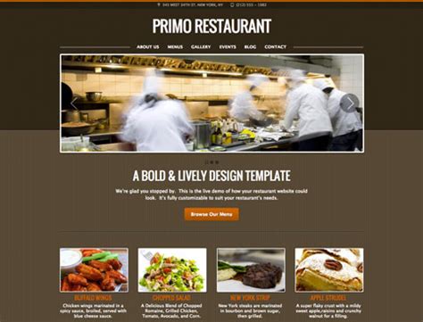 Restaurant Website Design Templates