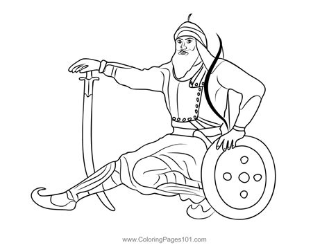 Sardar Banda Singh Bahadur Coloring Page for Kids - Free Sikhism ...