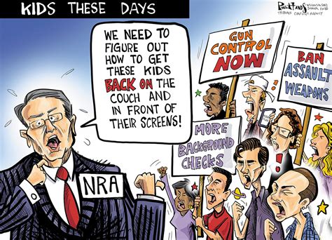 Political cartoon U.S. Parkland shooting students NRA gun violence ...