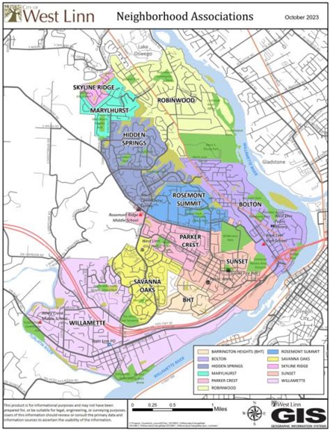 Neighborhood Associations Map | City of West Linn Oregon Official Website