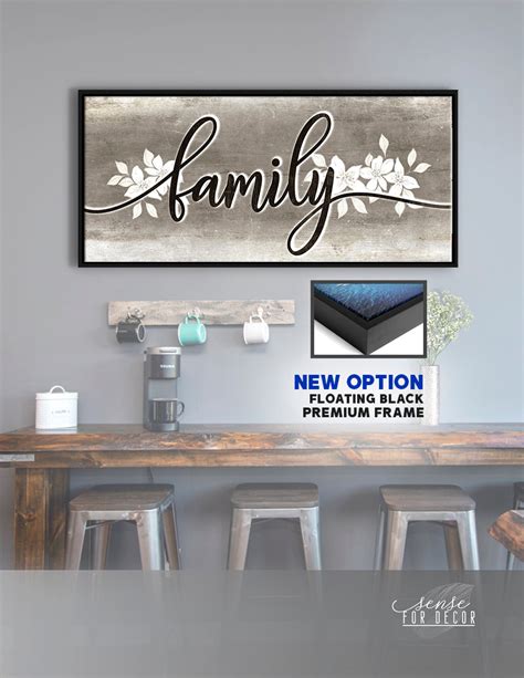 Family Wall Art: Family Word Sign V12 (Wood Frame Ready To Hang ...