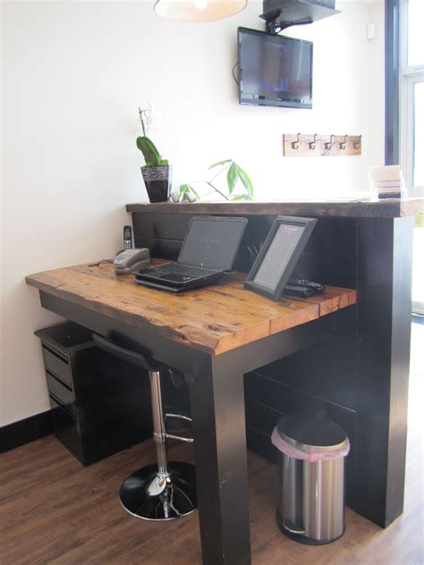 Front Desk | Small reception desk, Hair salon decor, Salon reception desk