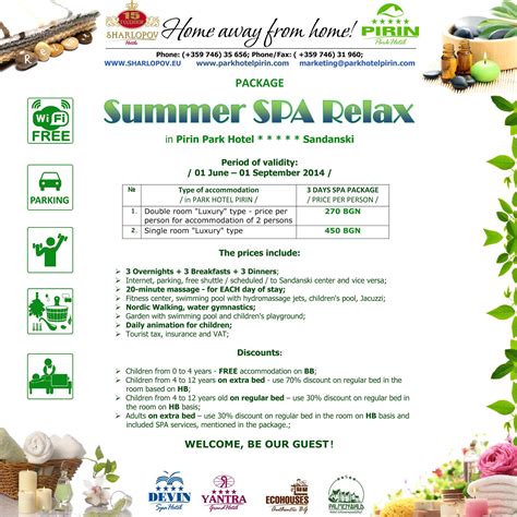 Indulge #SPA and Wellness #holiday with your " #SUMMER SPA RELAX" package at Park Hotel Pirin ...