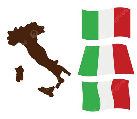 Italy Map With Flag Vector Symbol Flag Vector, Vector, Symbol, Flag PNG ...