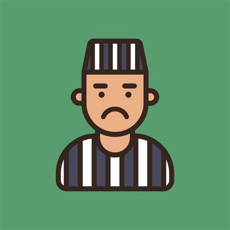 color icon of a prisoner in a striped uniform. Flat character vector illustration. 2097053 ...