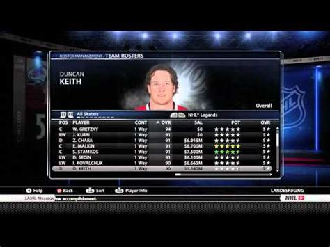 NHL 13 Legend Team Roster - YouTube