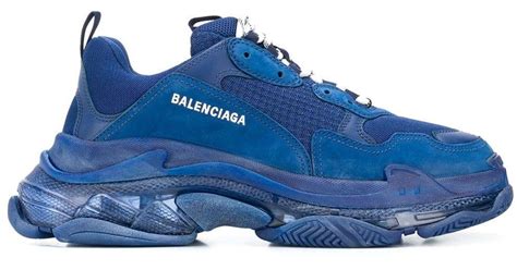 Balenciaga Triple S Clear Sole Sneakers in Blue for Men - Lyst