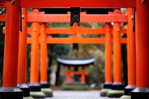 Closeup of a traditional torii gate in japan | Premium AI-generated image