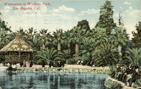 Westlake Park Los Angeles, CA Postcard