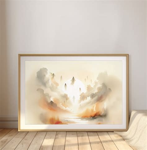 The Rapture Landscape, Digital Print, Watercolor Decor, Sketches, Jesus ...