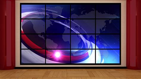 News Tv Studio Set Virtual Green Screen Background Loop Stockvideos ...