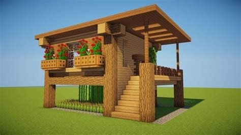 the-yumness: “A simple but nice wooden Minecraft house. Check out the flower b... #woodenflo ...