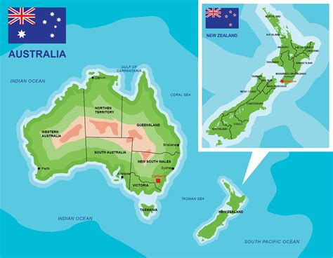 Australia New Zealand Map Vector Art, Icons, and Graphics for Free Download