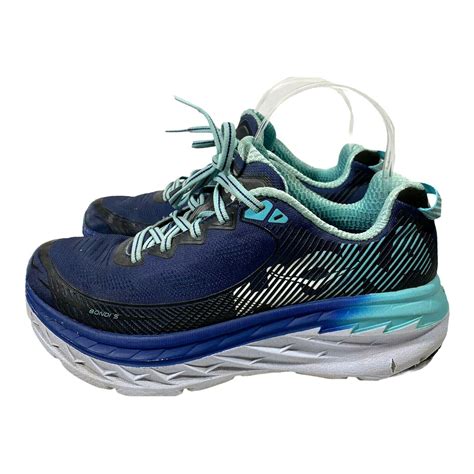 HOKA ONE ONE BONDI 5 ATHLETIC RUNNING WALKING SHOES BLUE WOMENS SIZE 7. ...