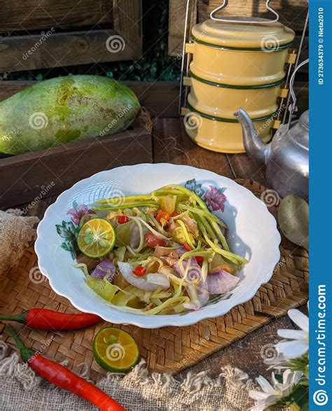 Kerabu Mangga or Spicy Mango Salad, Local Appetizer Popular in Asia Stock Image - Image of ...