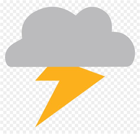 Cloud With Lightning Emoji Clipart - Heart, HD Png Download - vhv