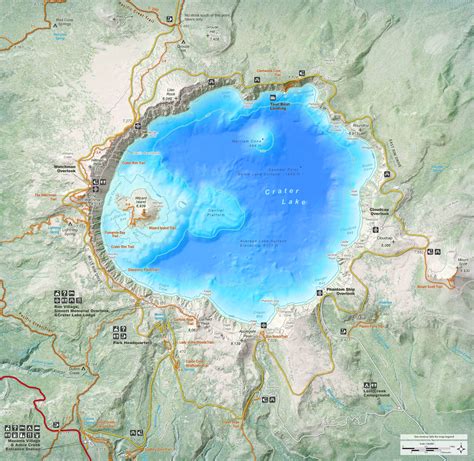 Detailed map of Crater Lake