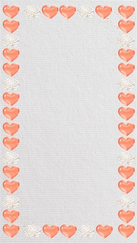 Cute heart frame phone wallpaper, Valentine's Day background | premium ...