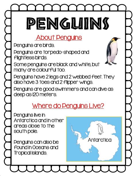 Printable Penguin Facts