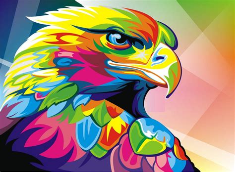 2019 Modern Home Decor Prints Colorful Eagle Animal Oil Painting High Quality Printed On Canvas ...