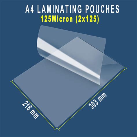 A4 x 125micron (216*303) Laminating Pouches (High Quality) – TS Lamination