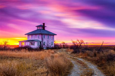 Pink House at Sunrise | Landscape Wall Art | New England Photography ...