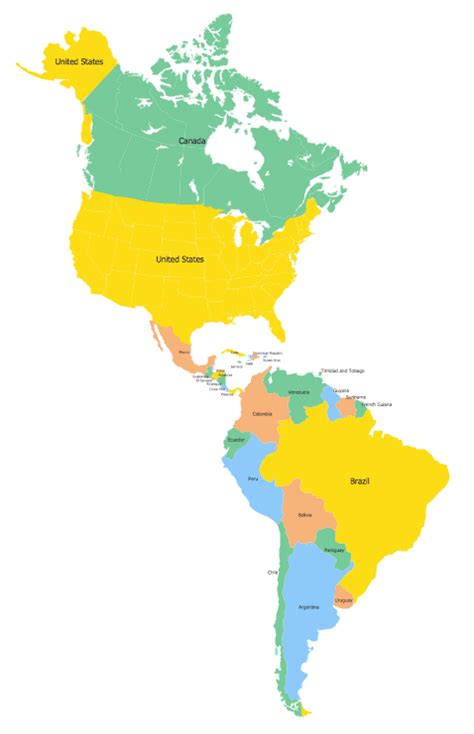 North America map with capitals - Template | North America map - Template | How to Draw a Map of ...