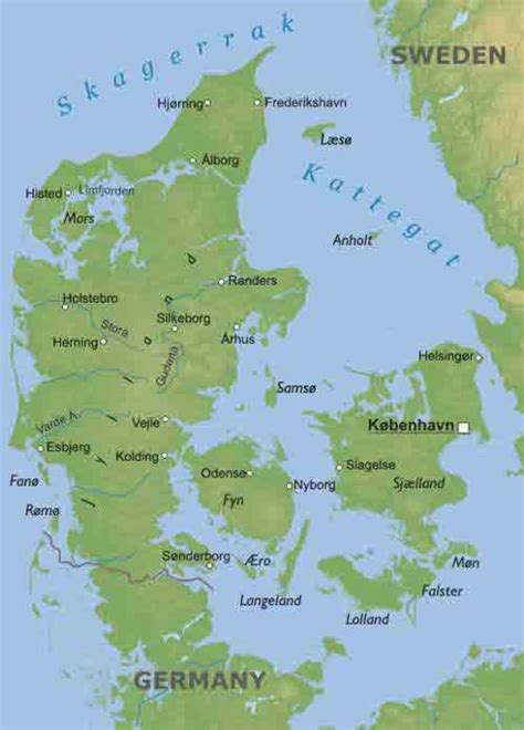 Physical Map of Denmark