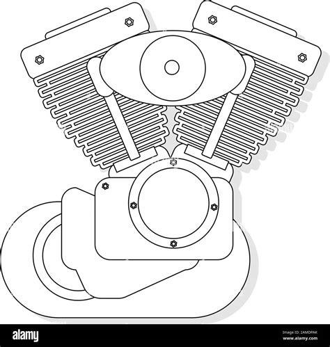 Motorbike engine drawing hi-res stock photography and images - Alamy