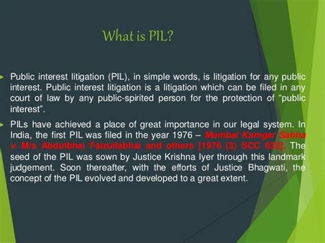 Public Interest Litigation (PIL)