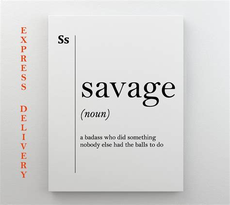 Savage Definition Print on Canvas Dorm Wall Decor Office Decor | Etsy | Dorm wall decor, Office ...