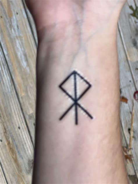 Bring Courage, Bind Rune, Temporary Tattoo, Othala Isa, Elder Futhark ...