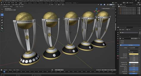 3D ICC Cricket World Cup 2023 ALL Trophy 2023 - TurboSquid 2133016