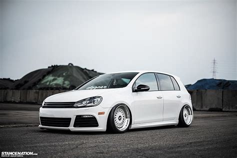 HD wallpaper: stanced vw golf gti, car, mode of transportation, motor ...