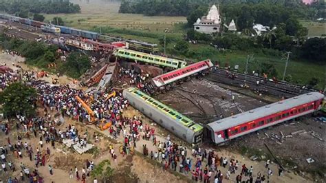 Drone footage of India train crash released | Al Bawaba