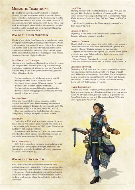 DnD 5e Homebrew — Barbarian, Fighter, Monk and Rogue subclasses by... | Dnd 5e homebrew, Monk ...