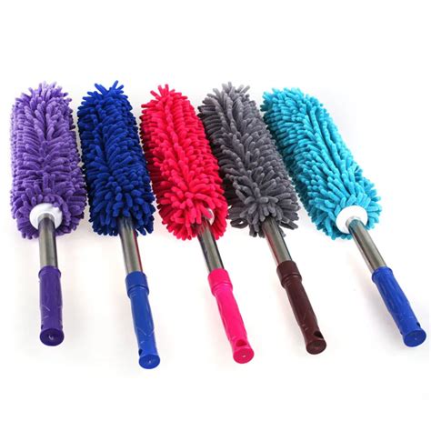 1PC Creative Stretch Extend Microfiber Dust Adjustable Feather Duster Household Dusting Brush ...