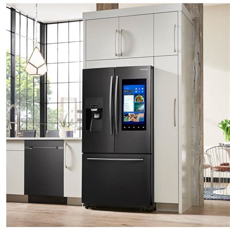 Samsung 24.2 cu. ft. Family Hub French Door Smart Refrigerator in Black ...