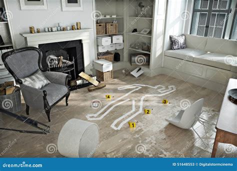 Home Invasion , Crime Scene In A Wrecked Furnished Home Stock Illustration - Image: 51648553