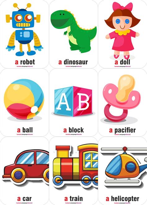 Toys Flash Cards | Actividades de lenguaje preescolares, Clase de inglés, Ejercicios de ingles