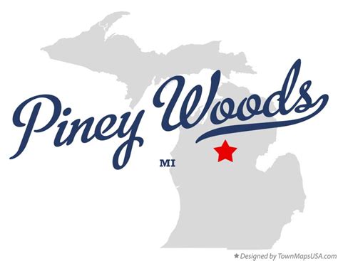 Map of Piney Woods, MI, Michigan