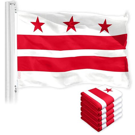 G128 - Washington DC City Flag 3x5FT 5 Pack 150D Printed Polyester ...