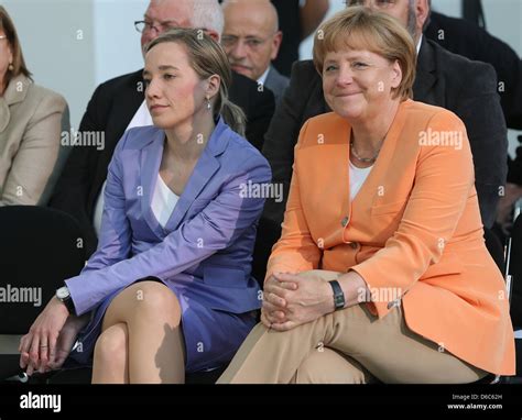 German Chancellor Angela Merkel (CDU, R) and German Minister of Family ...