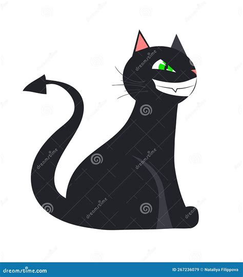 Evil Black Cat Threatens The Red Cat Vector Illustration ...