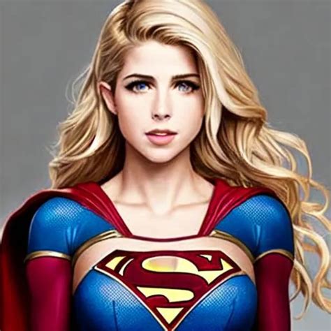 cartoon drawing of emily bett rickards as supergirl | OpenArt