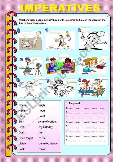 IMPERATIVES - ESL worksheet by tentepollito