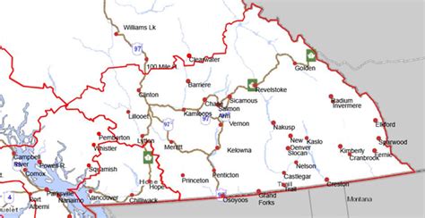 Map Of Southern Interior Bc - Map Of Stoney Lake