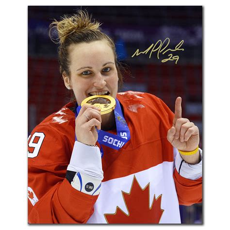 Marie-Philip Poulin Team Canada 2014 OLYMPICS BITING GOLD Autographed 8X10 - NHL Auctions